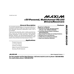 MAX220 Maxim Multichannel RS-232 Driver/Receiver Data Sheet