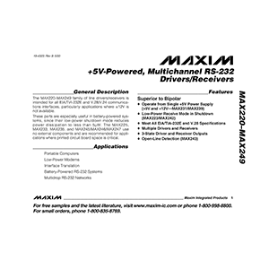 MAX230 Maxim Multichannel RS-232 Driver/Receiver Data Sheet