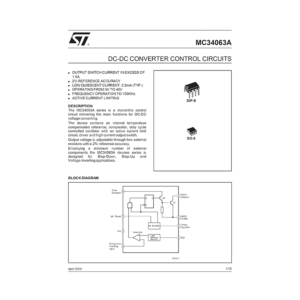 MC34063A ST DC-DC Converter Control Circuit Data Sheet