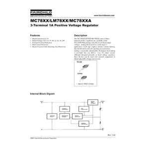 MC7809A Fairchild 3-Terminal 1A Positive Voltage Regulator Data Sheet