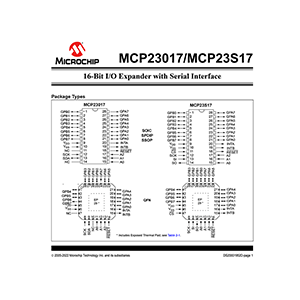 Microchip MCP23017 16-Bit I2C I/O Expander Data Sheet