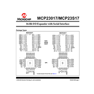 Microchip MCP23S17 16-Bit SPI I/O Expander Data Sheet