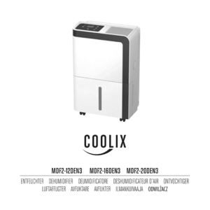 Midea Coolix MDF2-12DEN3 Dehumidifier Operating Instructions