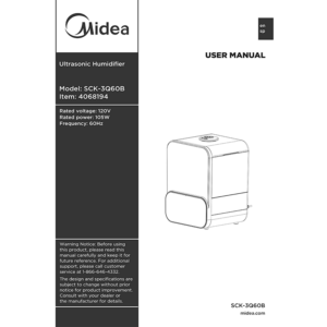 Midea SCK-3Q60B Ultrasonic Humidifier User Manual