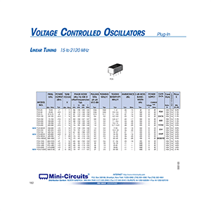 POS-75 Mini-Circuits 37.5-75MHz Voltage Controlled Oscillator Data Sheet