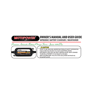 MOTOPOWER MP00205C Battery Charger Owner's Manual and User Guide