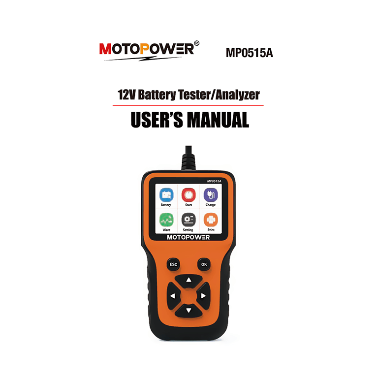 Motopower MP0515A Car Battery Tester/Analyzer User Manual
