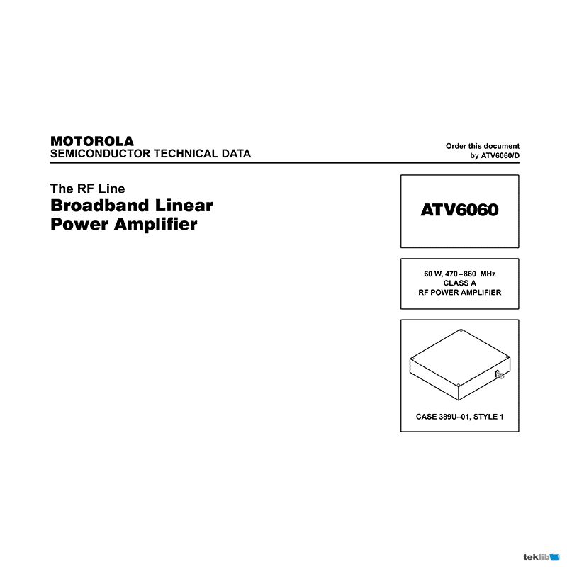 Motorola ATV6060 RF Power Amplifier Data Sheet