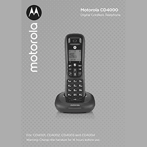 Motorola CD4002 Cordless Telephone User Guide