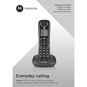 Motorola CD4014 Cordless Telephone User Guide