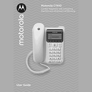 Motorola CT610 Corded Telephone User Guide