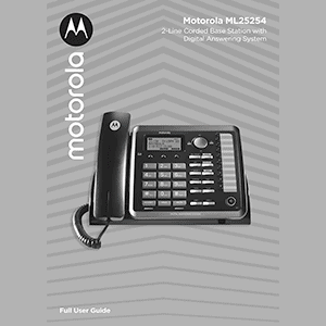 Motorola ML25254 Corded Desk Phone User Guide