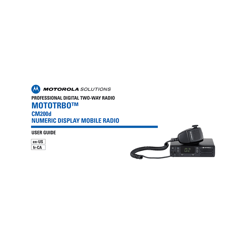 Motorola MOTOTRBO CM200D Radio Manual