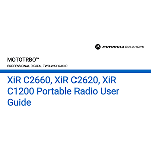 Motorola MOTOTRBO XiR C2620 Radio User Guide