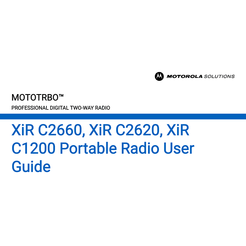 Motorola MOTOTRBO XiR C2620 Radio User Guide