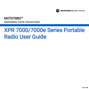 Motorola MOTOTRBO XPR 7380e Digital Two-Way Radio Manual