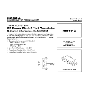 Motorola MRF141G RF Power FET Data Sheet