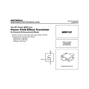 Motorola MRF157 RF Power MOSFET Data Sheet