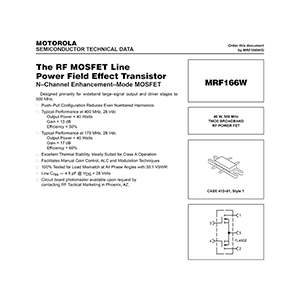 Motorola MRF166W RF Power FET Data Sheet
