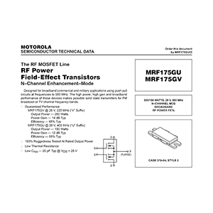 Motorola MRF175GV RF Power FET Data Sheet