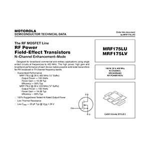 Motorola MRF175LV RF Power FET Data Sheet