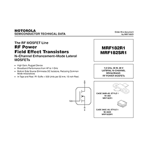 Motorola MRF182R1 RF Power FET Data Sheet