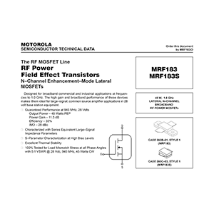 Motorola MRF183S RF Power FET Data Sheet