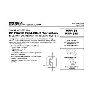 Motorola MRF184S RF Power FET Data Sheet