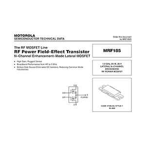 Motorola MRF185 RF Power FET Data Sheet