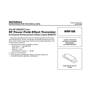 Motorola MRF186 RF Power FET Data Sheet