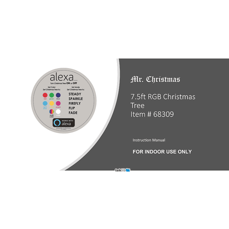 Mr.Christmas # 68309 7.5ft RGB Christmas Tree (Alexa compatible) Instruction Manual