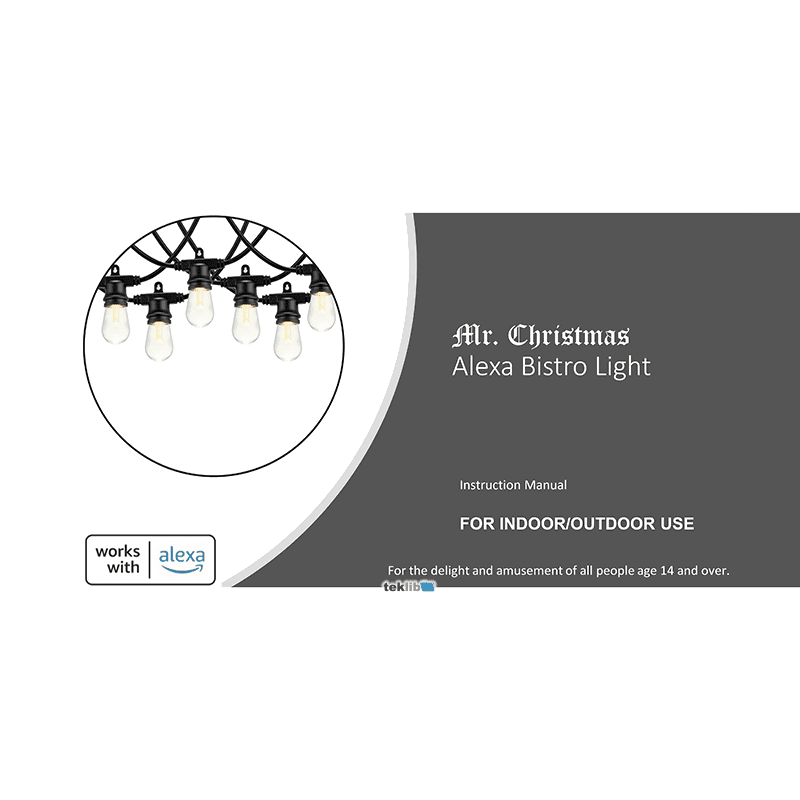 Mr.Christmas # E308678 Bistro Light (Alexa compatible) Instruction Manual