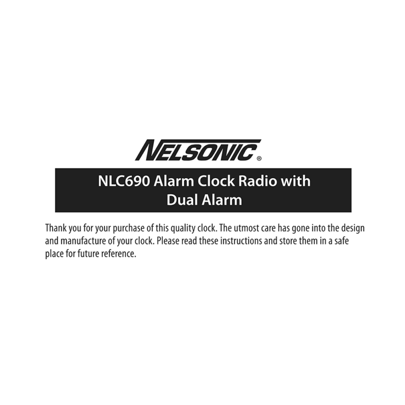 Nelsonic NLC690 Digital Alarm Clock Radio Instruction Manual