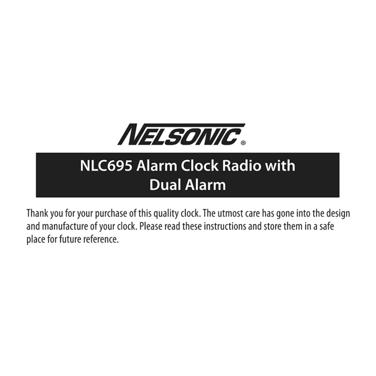 Nelsonic NLC695 Digital Alarm Clock Radio User Manual