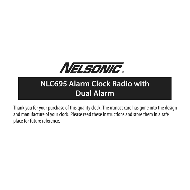 Nelsonic NLC695 Digital Alarm Clock Radio Instruction Manual