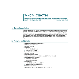 74HCT74 Nexperia Dual D-type flip-flop Data Sheet