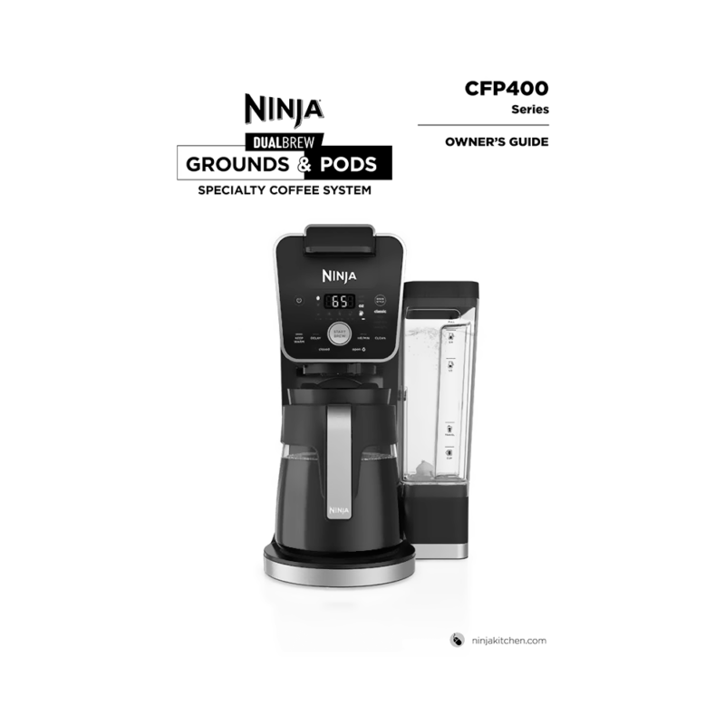 Ninja Dualbrew Grounds and Pods Specialty Coffee System CFP451CO Owner's Guide