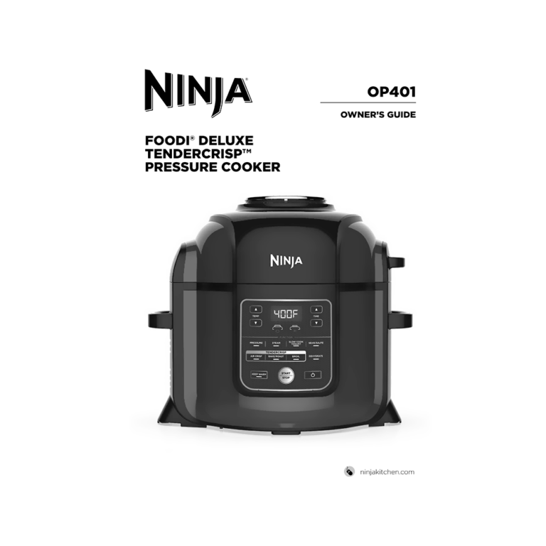 Ninja Foodi Deluxe TenderCrisp Pressure Cooker OP401 Manual