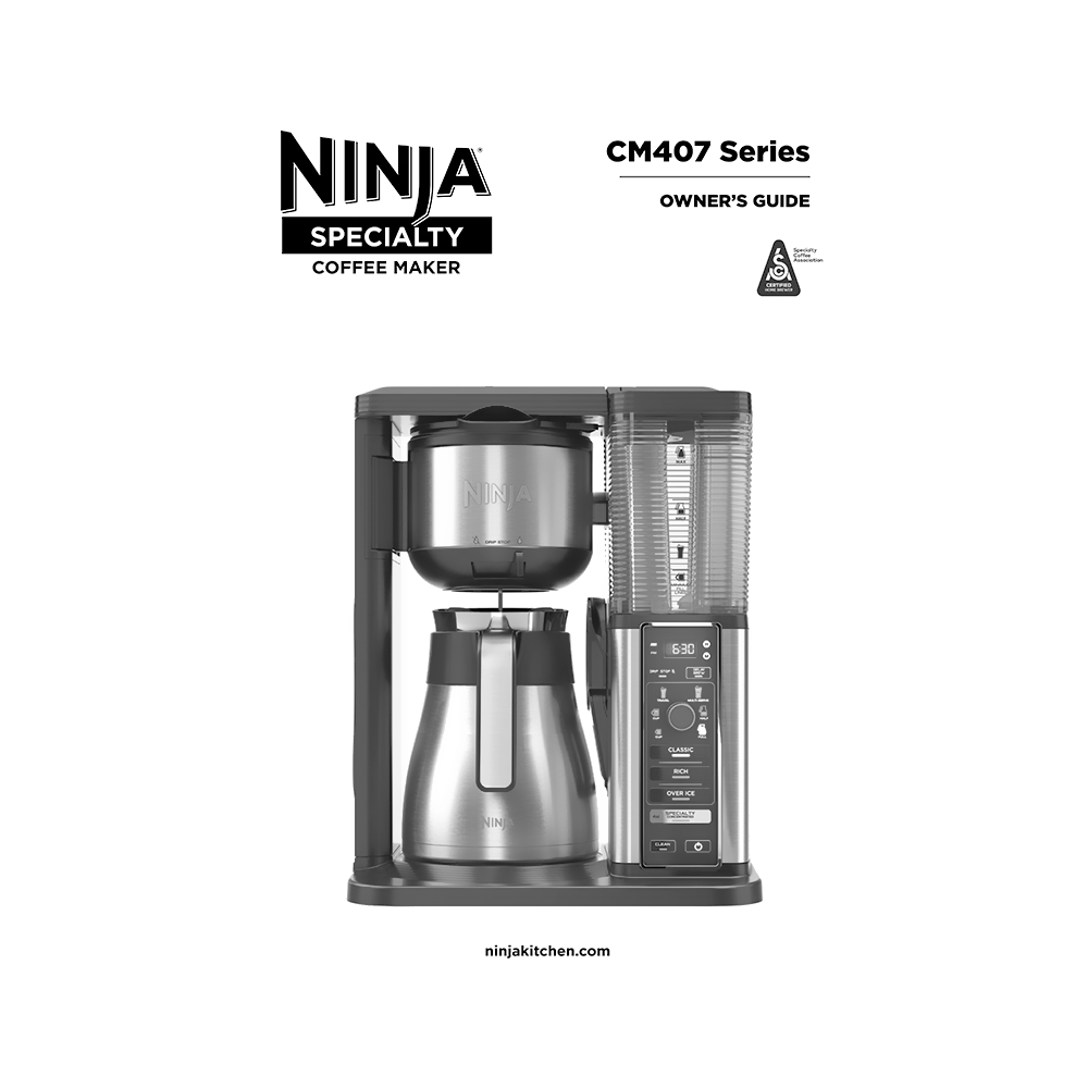 Ninja Specialty Coffee Maker CM407BRN Owner's Guide