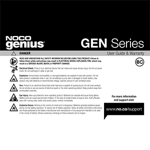 NOCO GEN5X1 1-Bank 5A On-Board Battery Charger User Guide