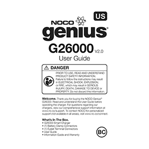 NOCO Genius G26000 Smart Battery Charger User Guide