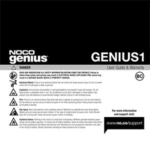 NOCO GENIUS1 6V/12V 1-Amp Smart Battery Charger User Guide