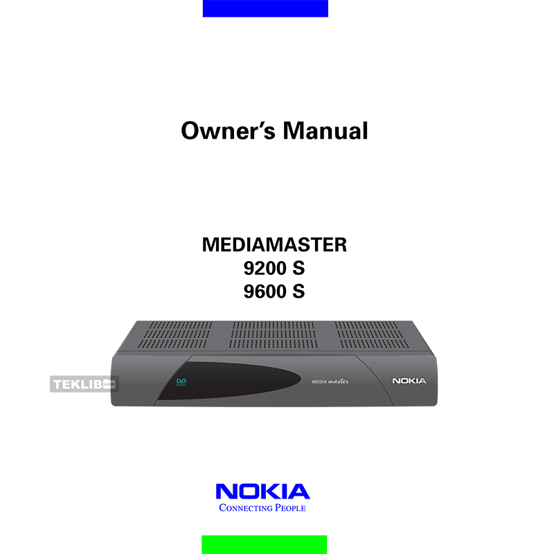 Nokia MediaMaster 9600S Digital Satellite Receiver Owner's Manual