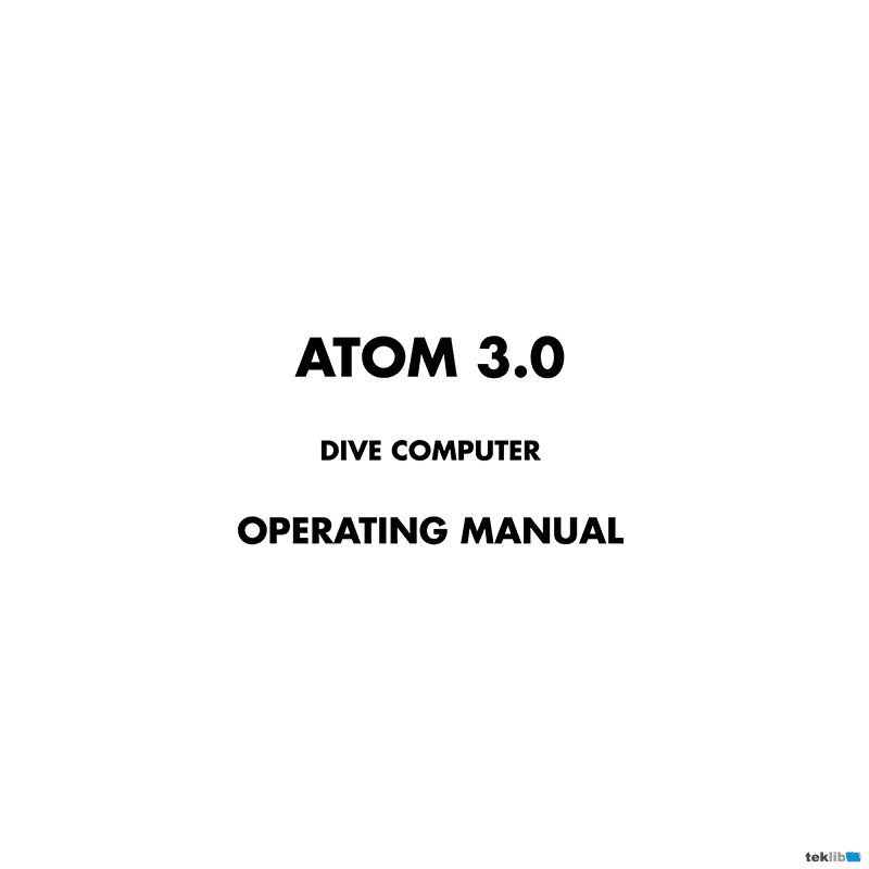 Oceanic Atom 3.0 Dive Computer Operating Manual