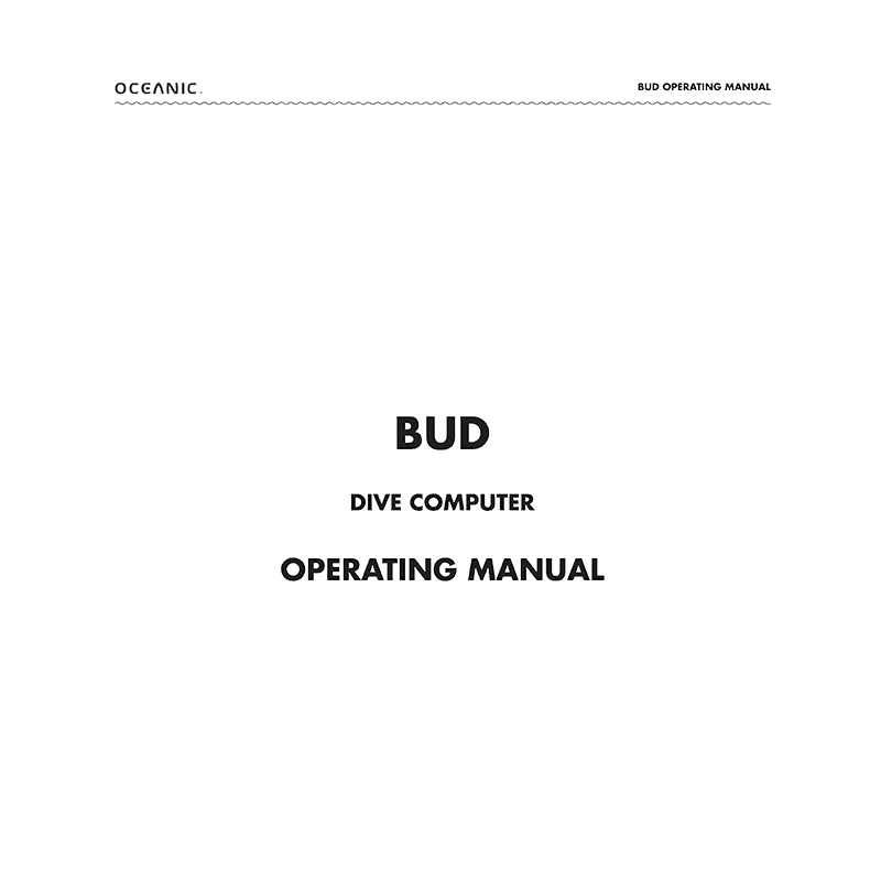 Oceanic BUD Dive Computer Operating Manual