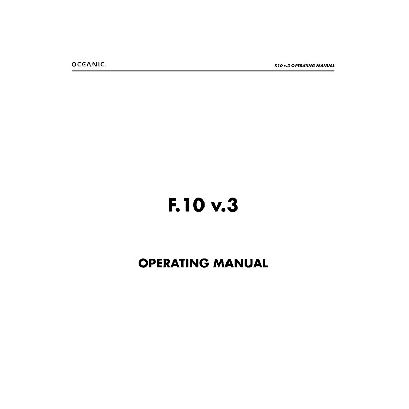 Oceanic F.10 v.3 Freediving Computer Operating Manual