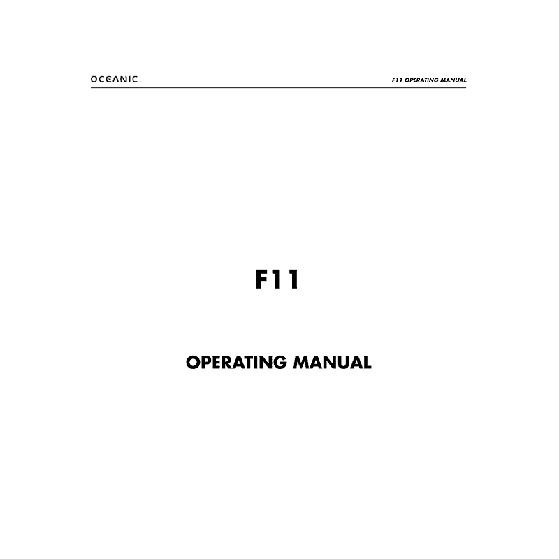 Oceanic F11 Freediving Computer Operating Manual