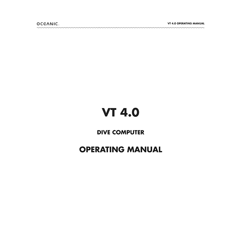 Oceanic VT 4.0 Dive Computer Operating Manual