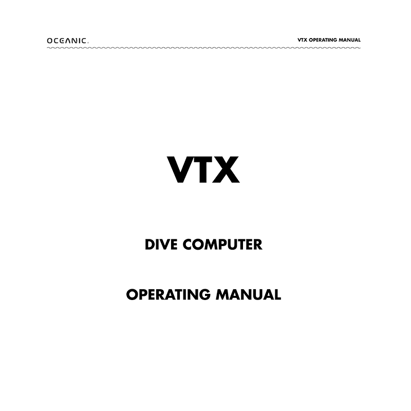 Oceanic VTX Dive Computer Operating Manual