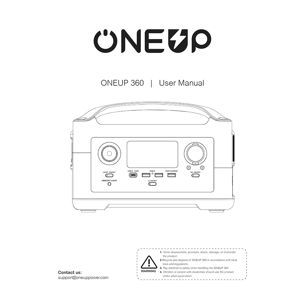ONEUP 360 Portable Power Station User Manual